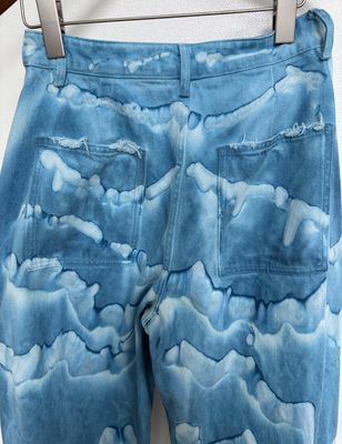 Impresión en negrita Vibrante Corbata teñida Denim Bajo Corbata teñida Jeans de hombre