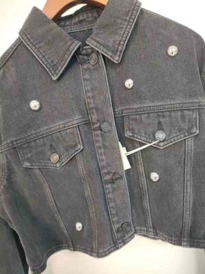 Vintage Elegancia Cortada chaqueta de denim Moderna Edgy Busca Varios Trajes