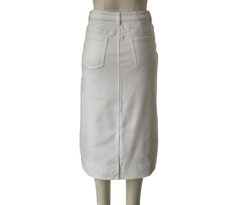 Falda de denim de cintura alta Falda de jeans larga para una silueta halagadora y elegante