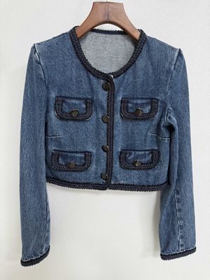 Traje de blazer de denim lavado Jeans Blazer con un aspecto de gama alta texturizado